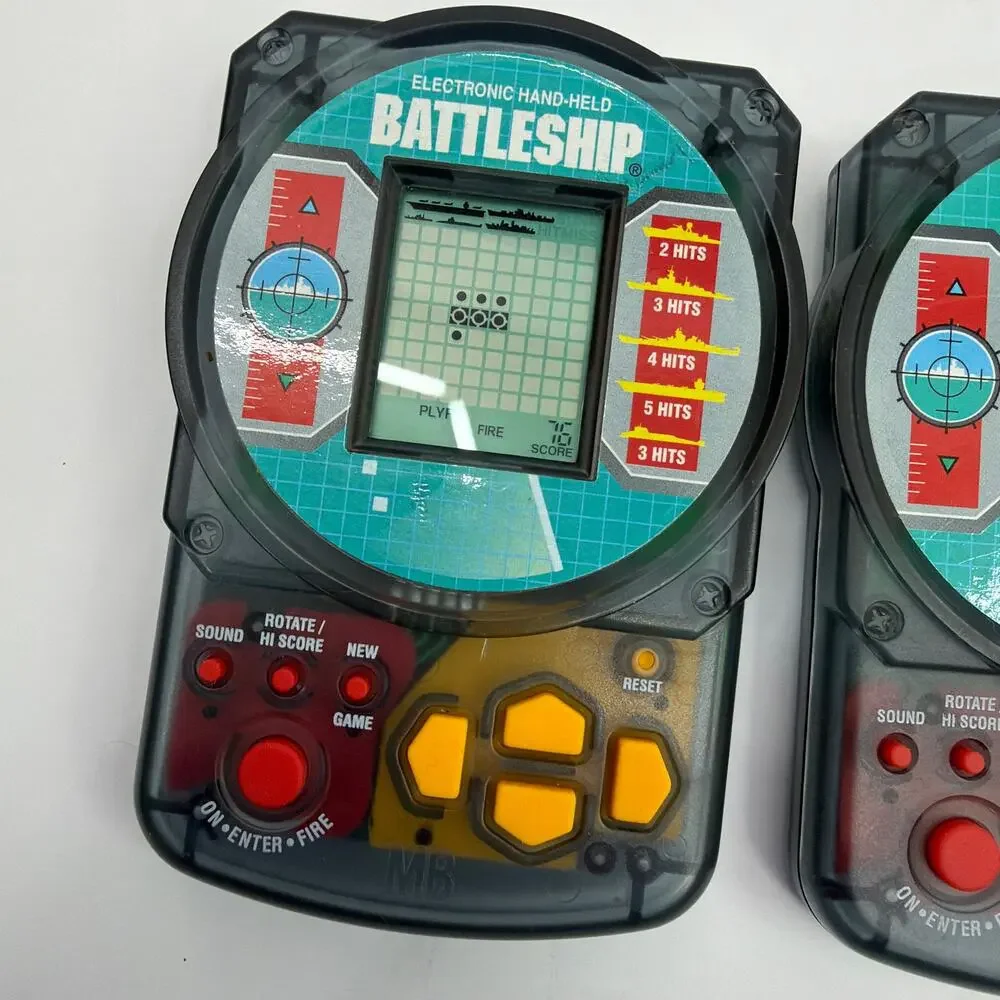 1995 Milton Bradley Electronic Hand-Held Battleship Game Lot of 2 Tested